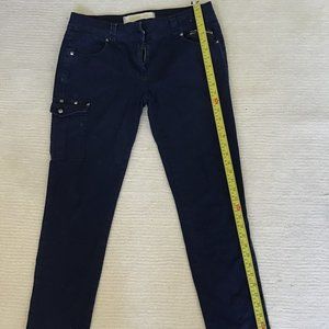 Skinny Denim Cargo Pants Size 14R Blue Skinny Leg